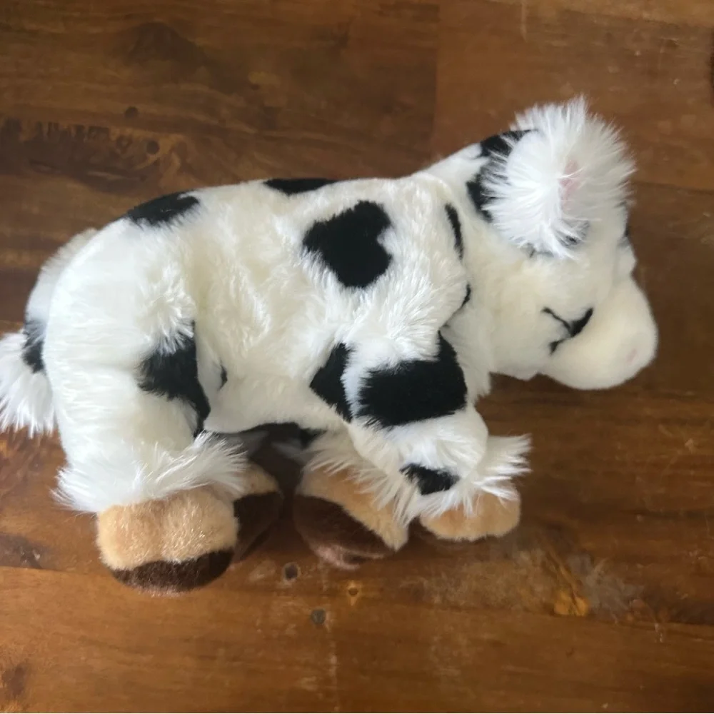 Ty Fluffy Cow Plush Stuffed Animal Mootina - White, Black NWT‎